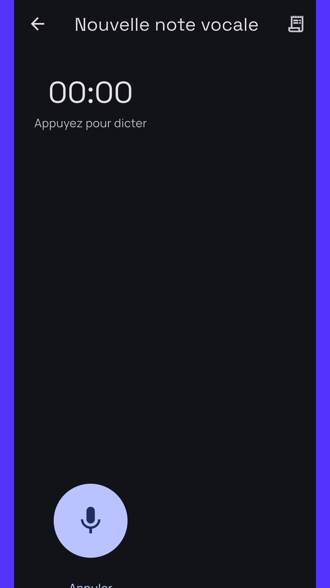 Notes vocales dans Azy